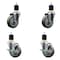 Service Caster 4'' Gray Poly Wheel Swivel 1-7/8'' Expanding Stem Caster Set 2 Brakes, 4PK SCC-EX20S414-PPUB-2-TLB-2-178 - alternate 1